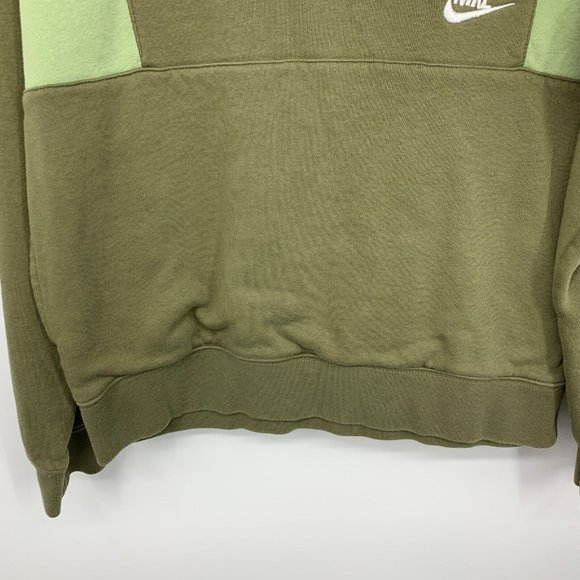Nike Hoodie Colorblock Green Retro Popover Pullover Long Sleeve - Picture 5 of 10